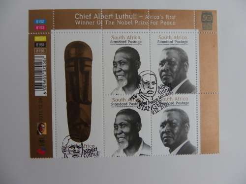 RSA 8.25a (2011) - Chief Albert Luthuli Control Blockull Sheet CTO Canceleld