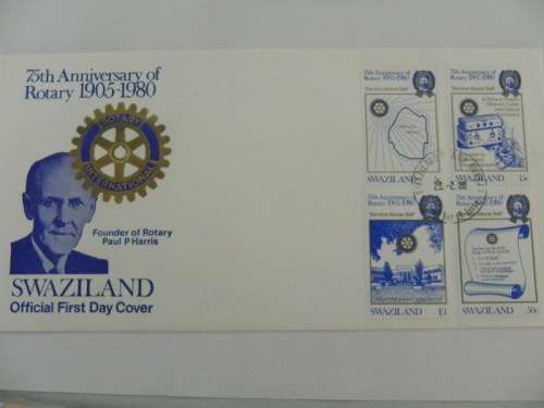Swaziland (1980) - 75th Anniversary of Rotary Illustrated FDC