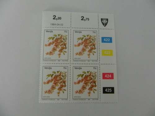 Venda 1st Definitive Series (1979) - 11c Mint Control Block (422 Dated 1984-04-02)
