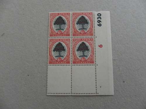 Union - Pictorials 6d Mint Control Block # 6 6930
