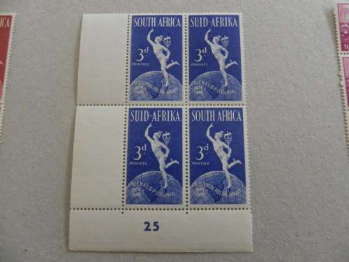 Union (1949) - 75th Anniversary of UPU 3d Mint Control Block #25