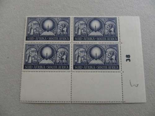 Union (1949) - Inauguration of Voortrekker Monument 3d Mint Control Block #38