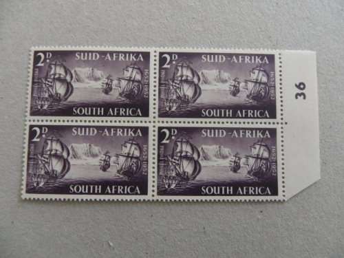 Union (1952) -  Landing of Jan van Riebeeck 2d Mint Control Block #36