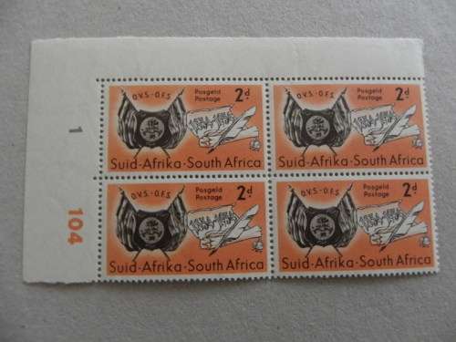 Union (1954) -  Centenary of Orange Free State 2d Mint Control Block #1 104