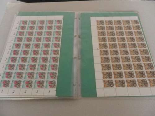 RSA 3rd Definitive Series (1977) - Proteas Full Set of 17 Full Sheets in Mint (SACC @ R2,500-00)