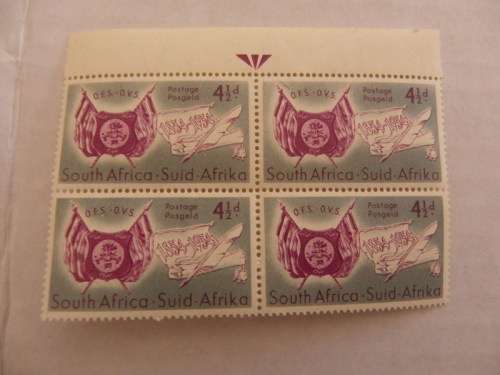 Union (1954) - Centenary of Orange Free State 4 1/2 d Mint Arrow Block