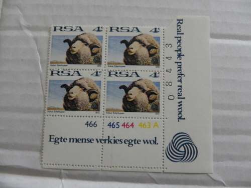 RSA 1st Definitive Series (1961) - 4c Mint Control Block #436 A-block