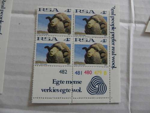 RSA 1st Definitive Series (1961) - 4c Mint Control Block #479 B-block