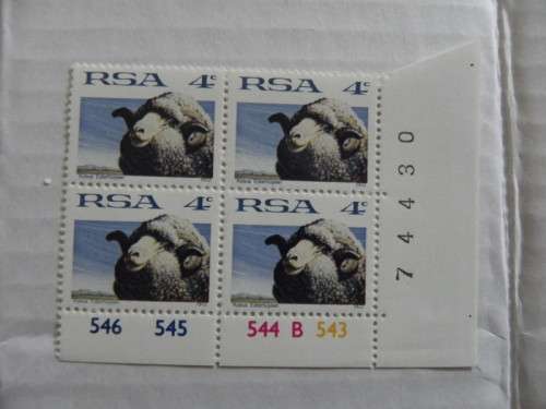 RSA 1st Definitive Series (1961) - 4c Mint Control Block #543 B-block