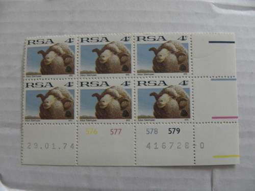 RSA 1st Definitive Series (1961) - 4c Mint Control Block #576 Dated 29.01.74