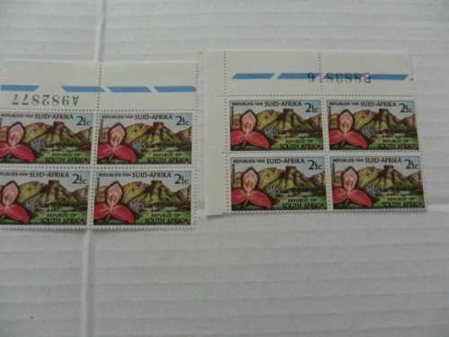RSA (1963) -  Anniversary of  Kirstenbosch 2 1/2 c  Mint Control Block Set (A & B Blocks)