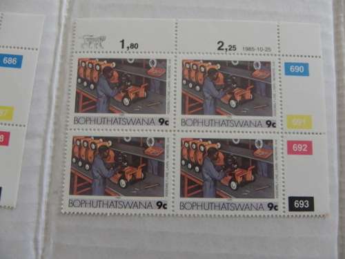 Bophuthatswana 2nd Definitive Series (1985) - 9c Mint Control Block (690 Date 1985-10-25)