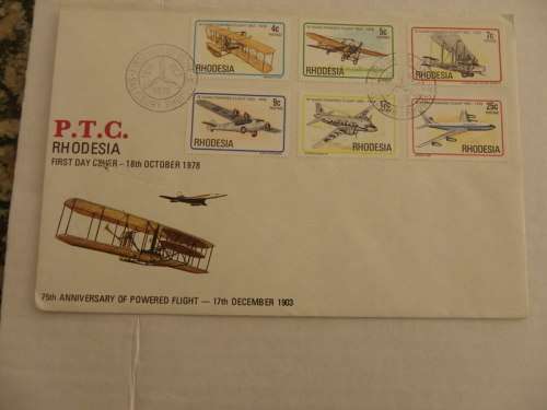 Rhodesia (1978) - 75th Anniversary of Powered Flight Illustrated FDC