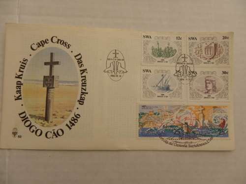 SWA 1.52 (1986) - Discoverers of SWA FDC with Diaz Stamp and Backstamp signed by Pilot