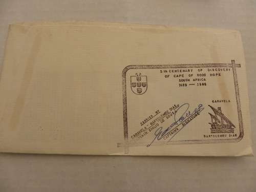 SWA 1.52 (1986) - Discoverers of SWA FDC with Diaz Stamp and Backstamp signed by Pilot