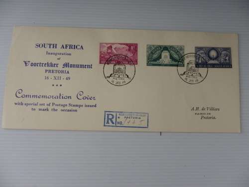 Union (1949) - Inauguration of the Voortrekker Monument Illustrated FDC