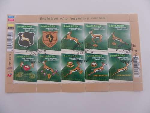 RSA 8.20 (2011) - Evolution of Rugby Emblem CTO Cancelled Full Sheet