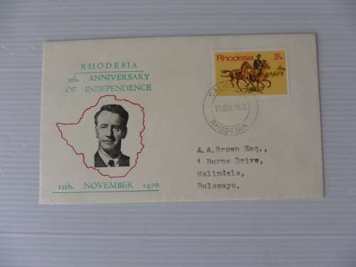 Rodesia (1970) - 5th Anniversary of Independence Illustrated FDC