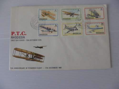 Rodesia (1978) - 75th Anniversary of Powered Flight Illustrated FDC