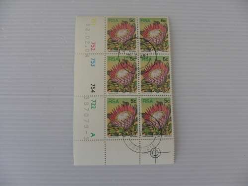 RSA 3rd Definitive Series (1977) - Proteas 5c CTO Cancelled Control Block Dated 79.12.03