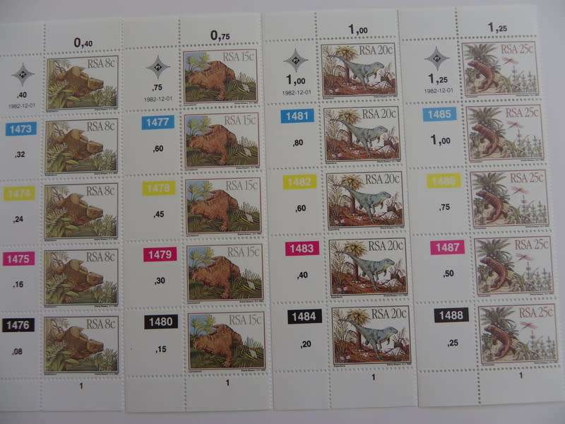 RSA 4.02 (1982) - Prehistoric Animals Mint Control Block Set