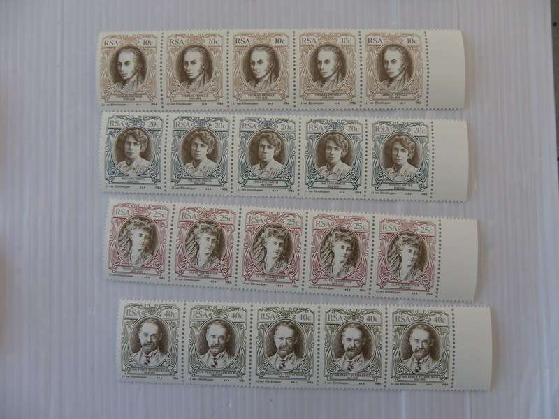 RSA 4.07 (1984) - SA English Authors Mint Set in Blocks of 4 Stamps