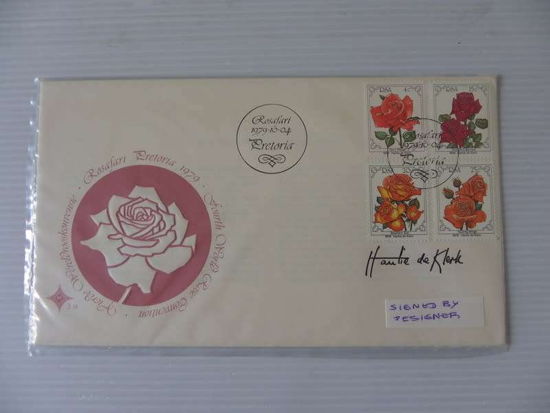 RSA 3.18 (1979) - World Rose Convention Official FDC Signed by Designer