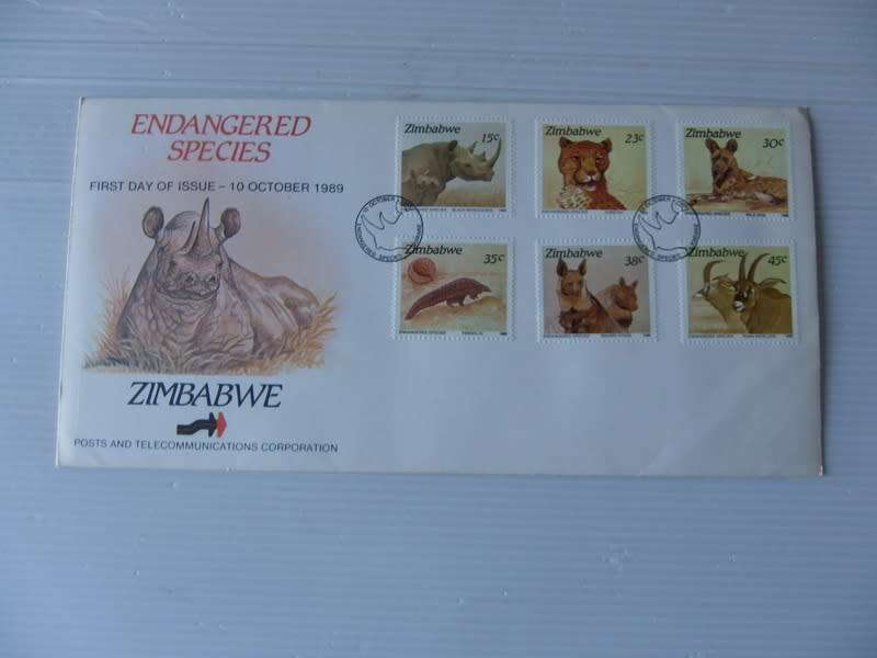 Zimbabwe (1989) - Endangered Species Illustrated FDC