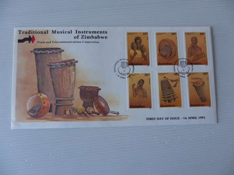 Zimbabwe (1991) - Traditional Musical Instruments Illustrated FDC