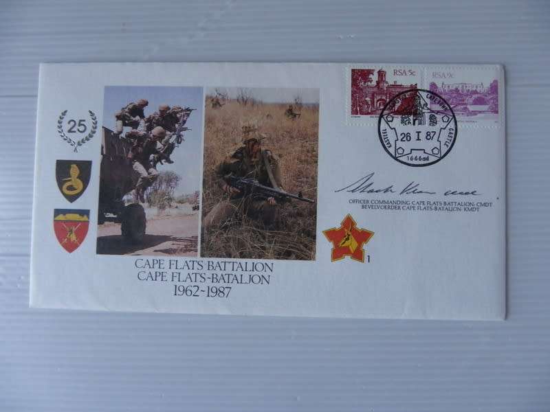RSA (1987) - SA Army #01 Cape Flats Battalion Illustrated FDC signed!!!!