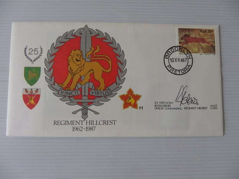 RSA (1987) - SADF #11 Regiment Hillcrest Illustrated FDC Signed!!!!