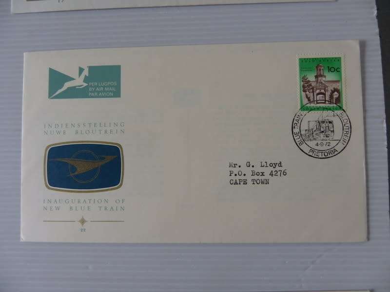 RSA 1.22 (1972) - Inauguration of the Blue Train Official FDC