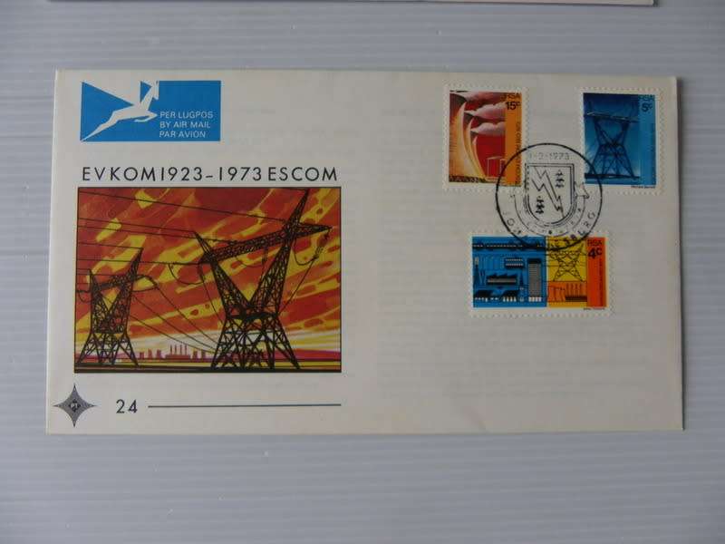 RSA 1.24 (1973) - 50th Anniversary of Escom Official FDC