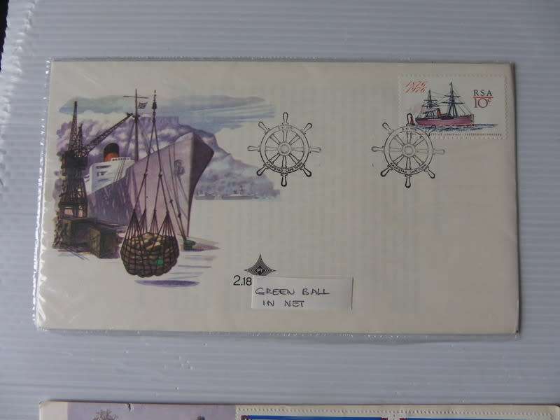 Variation : RSA 2.18 (1976) - Centenary of Ocean Mail FDC with Green Ball in Net