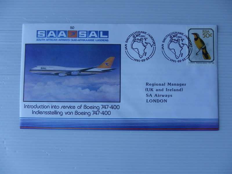SAA #50 (1991) - Introduction in Service of Boeing 747-400 Illustrated FDC