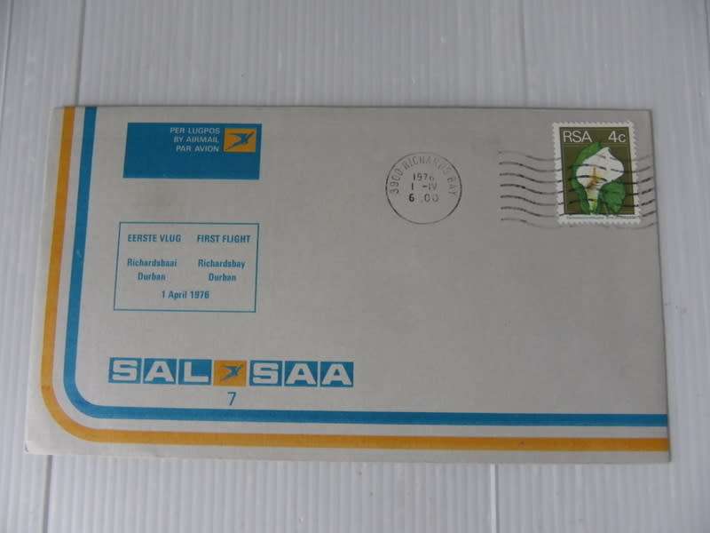 SAA #07 (1976) - 1st Flight Richardsbay to Durban Illustrated FDC