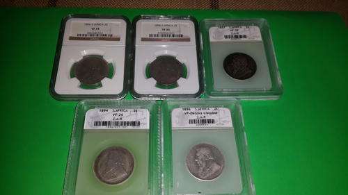 LOW PRICE GRADED  Coins 1894,1896,1897 - ZAR 2 Shillings - SET