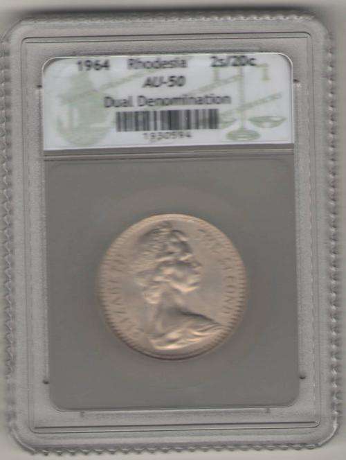 AU50 Graded 1964 Rhodesian 20c/2s @ Crazy R1!!!!!