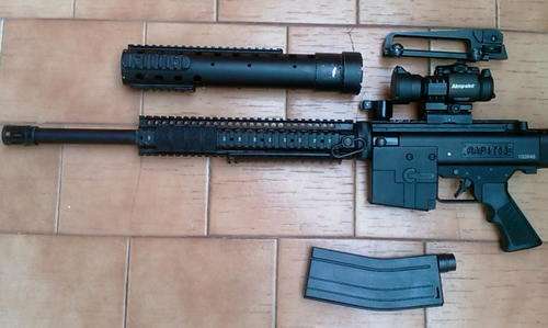 RAP4 T68 Custom RIS HG + 22" Barrel Magazine Fed SPR Option Paintball Marker