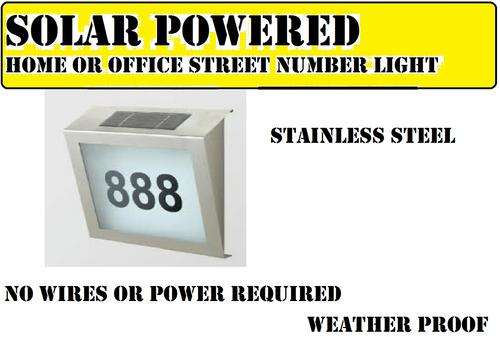 SOLAR STREET ADDRESS DISPLAY LIGHT FOR HOMES , OFFICE , COMPLEXES