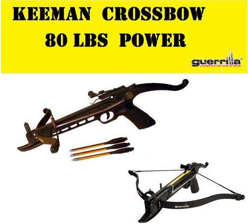 GUERRILLA KEEMAN 80 LBS CROSSBOW INCL 3 X ALLUMINIUM BOLT ARROWS R899.95