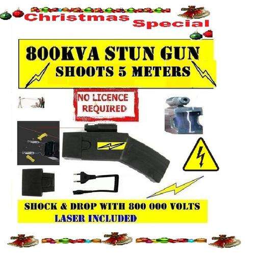 SHOOTS OUT FIVE METERS STUN GUN 800 000 VOLTS SHOCK & DROP @ 5 METERS R4299.99