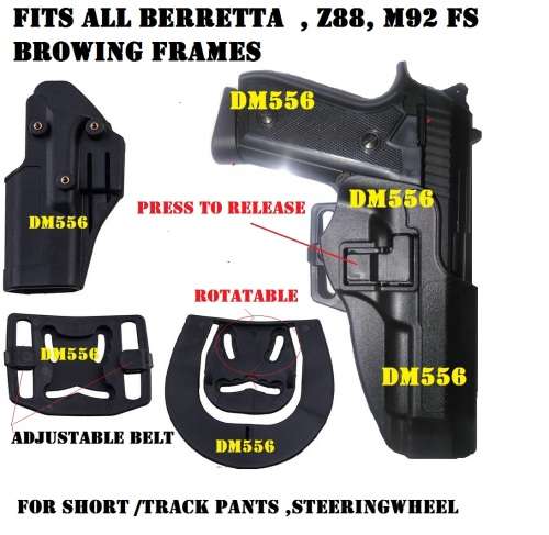 TWO WAY  BELT /CLIPON Anti Grab  LOCKABLE POLYMER HOLSTER FOR M92 ,BERRETTA ,Z88  R895.00