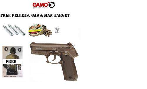 GAMO PT 80 FREE PELLETS , TARGET &  CO2 GAS BOTTLE