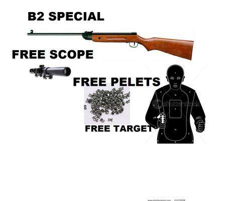 B2 WOODEN PELLET RIFLE 650 FPS FREE SCOPE ,500 PELLETS & TARGET R1299.99