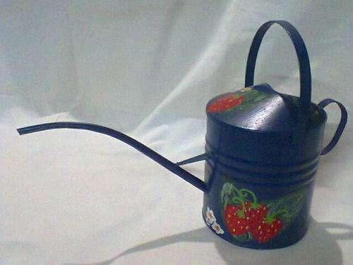 A small Vintage Watering Can in Blue. 25cm TALL