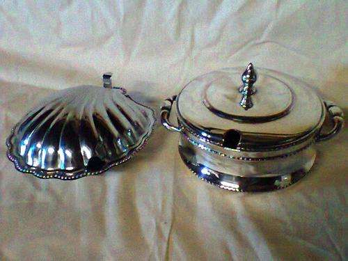 A Real Old Fancy with a Beautiful patron Sugar Bowl EP on Copper.Butter Dish has a Glass Inner Liner