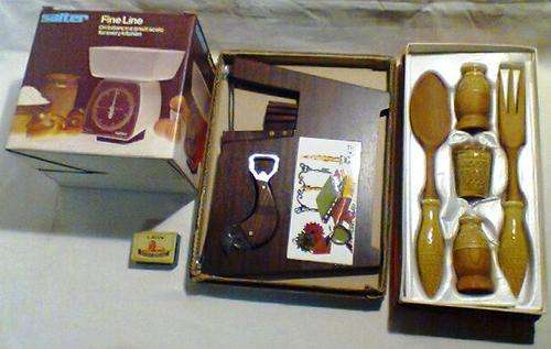 A Old Vintage never been used, A Job Lot of Bar & Salad set + Unused Salter Scale.