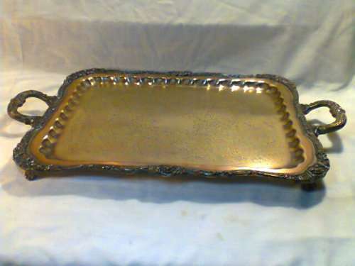 A Scarce & very Heavy Ornate Victorian Tray with 4 large feet