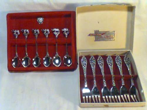 A Rare Set of 6 RINO spoons & 6 Forks "Royal Dutch Silverworks" Holland.Both in Excellent Condition.